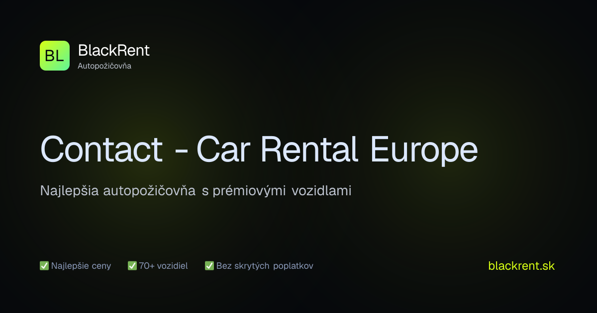 Contact - Car Rental Europe | BlackRent